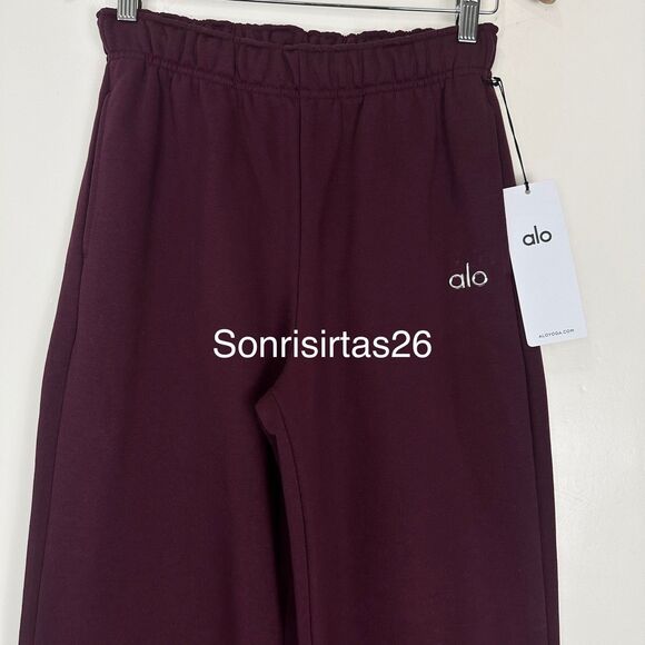 ALO Yoga Accolade Sweatpant Straight Leg Burgundy Size XXS - Picture 6 of 16